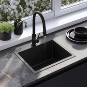 Lavello In Acciaio Leo 50 Black senza rubinetto da cucina