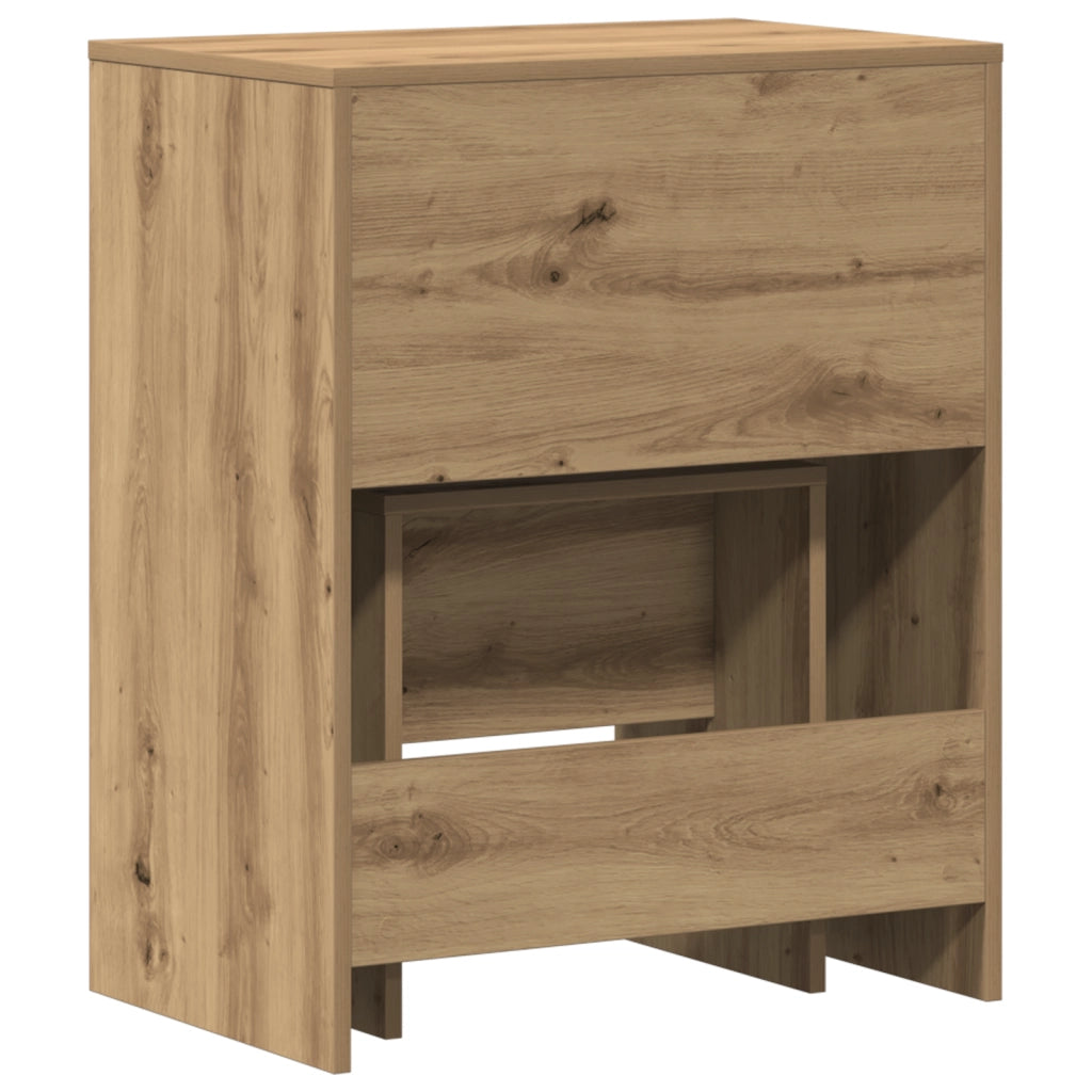 Toeletta con Specchio in Legno Ingegnerizzato Rovere Artigianale