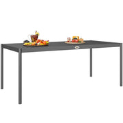 Tavolo da pranzo per giardino ¨C Zephmum ¨C Grigio, metallo, 186x90x74 cm