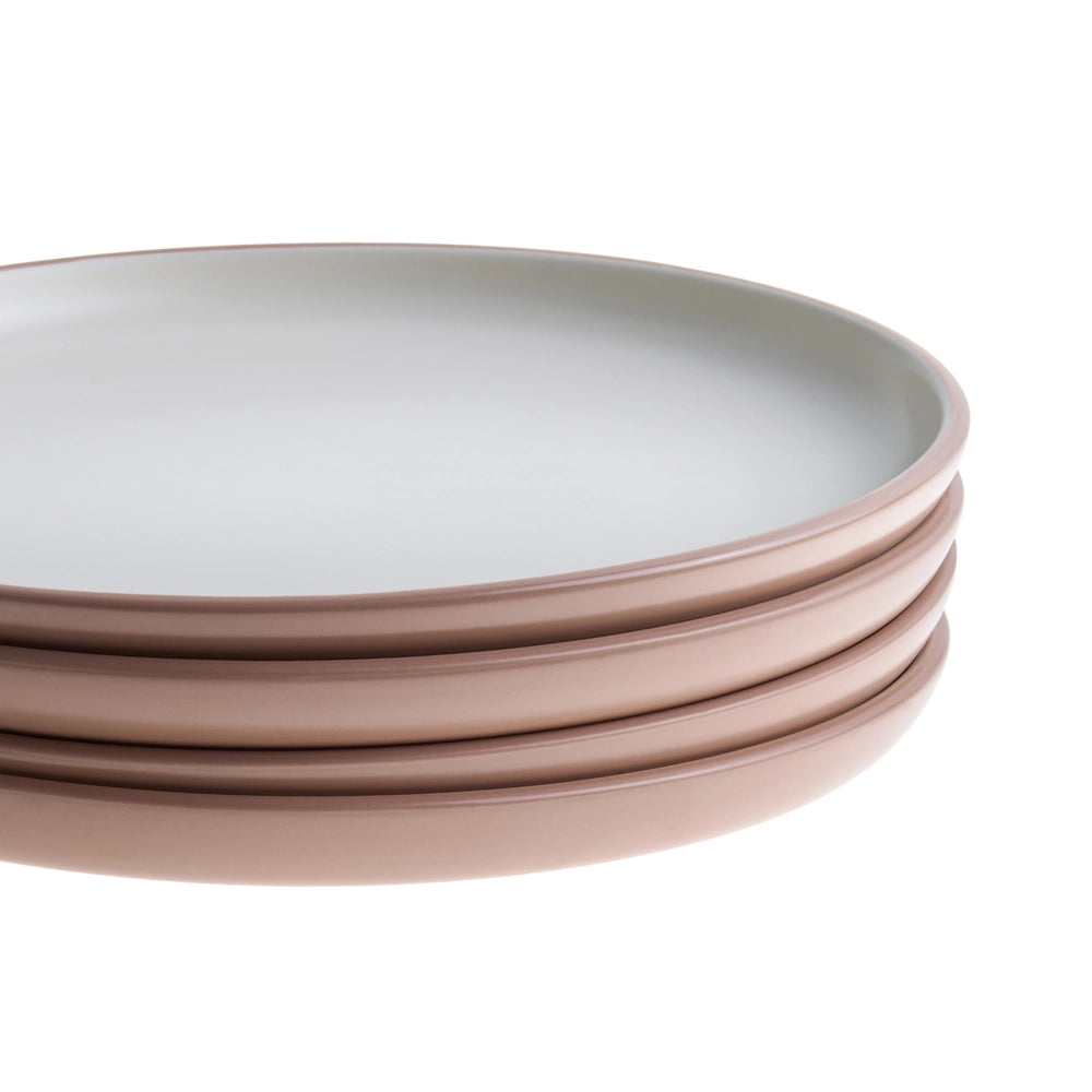 Servizio da tavola 16 pezzi in gres beige e blu elegante per cucina e sala da pranzo con finitura smaltata colorata per 4 persone