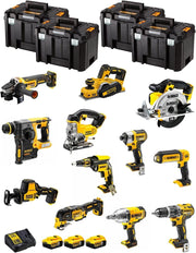 DeWALT Kit DWK1202T (DCD796 + DCH273 + DCG405 + DCF887 + DCF889H + DCS331 + DCS391 + DCS355 + DCP580 + DCS369 + DCL050 + DCF620 + 3 Batterie 5,0 Ah + Caricabatterie + 4 x TSTAK VI)