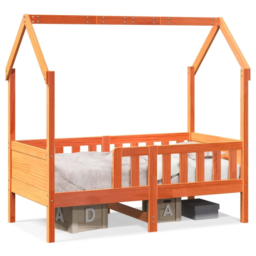 Giroletto Casetta Bambini Marrone Cera 70x140 cm Massello Pino 850715