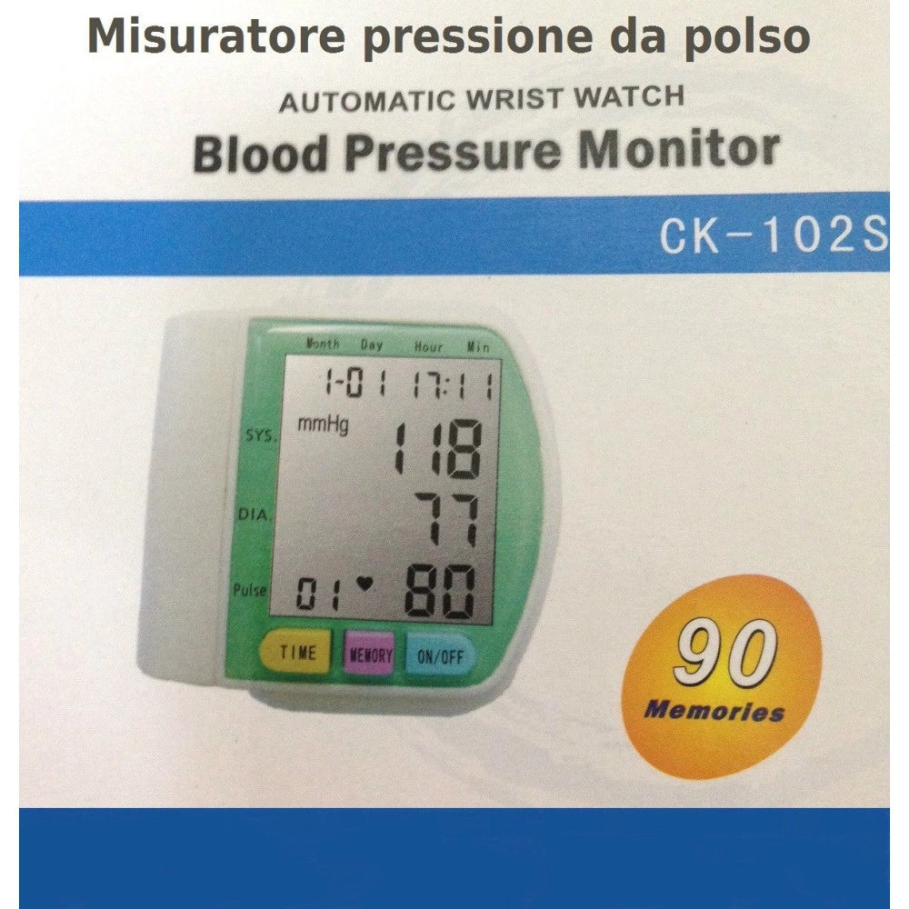 Trade Shop - Misuratore Di Pressione Da Polso Digitale Automatico Da Viaggio Sfigmomanometro -