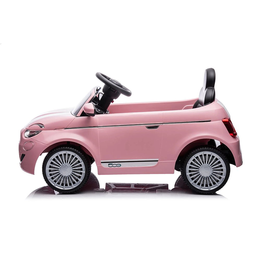 Macchina Elettrica per Bambini Fiat 500 12V 30W con Telecomando Luci e Suoni Rosa