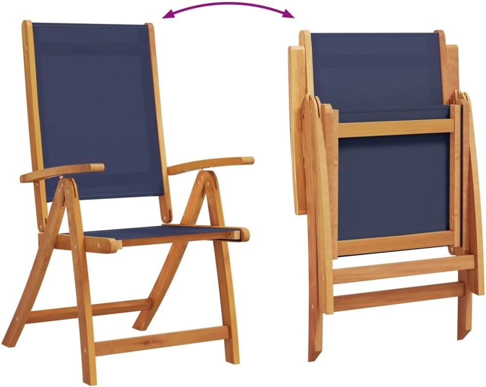 Set da pranzo da giardino 7 pezzi in legno massello di acacia e textilene, set tavolo e sedie da giardino, tavolo terrazza esterna e sedie, set terrazza, mobili da giardino esterno - 3279309