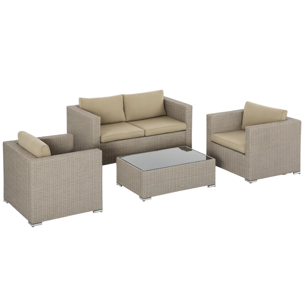 Set salotto da esterni in rattan ¨C zephmum ¨C kaki e beige