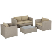 Set salotto da esterni in rattan ¨C zephmum ¨C kaki e beige