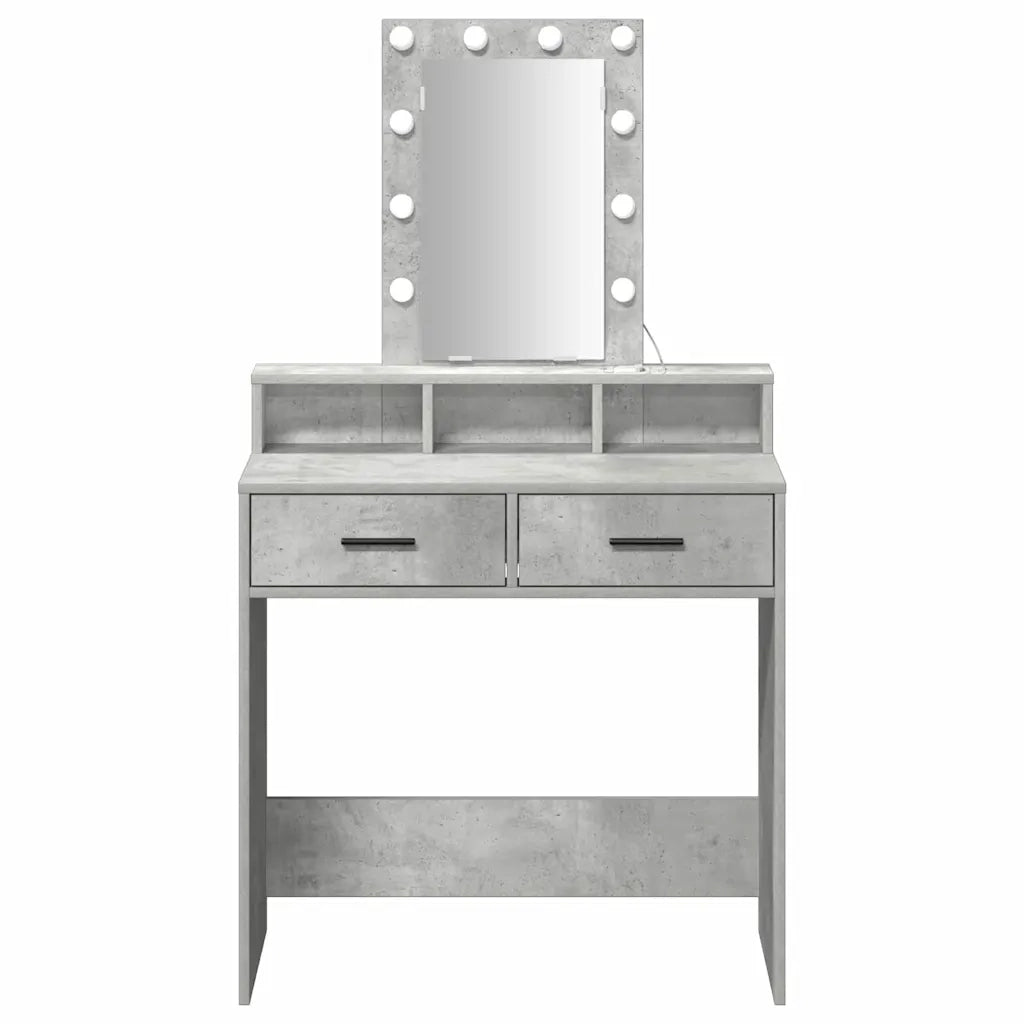 Toeletta | Tavolo da Trucco Grigio 79 x 41 x 140 cm Legno multistrato