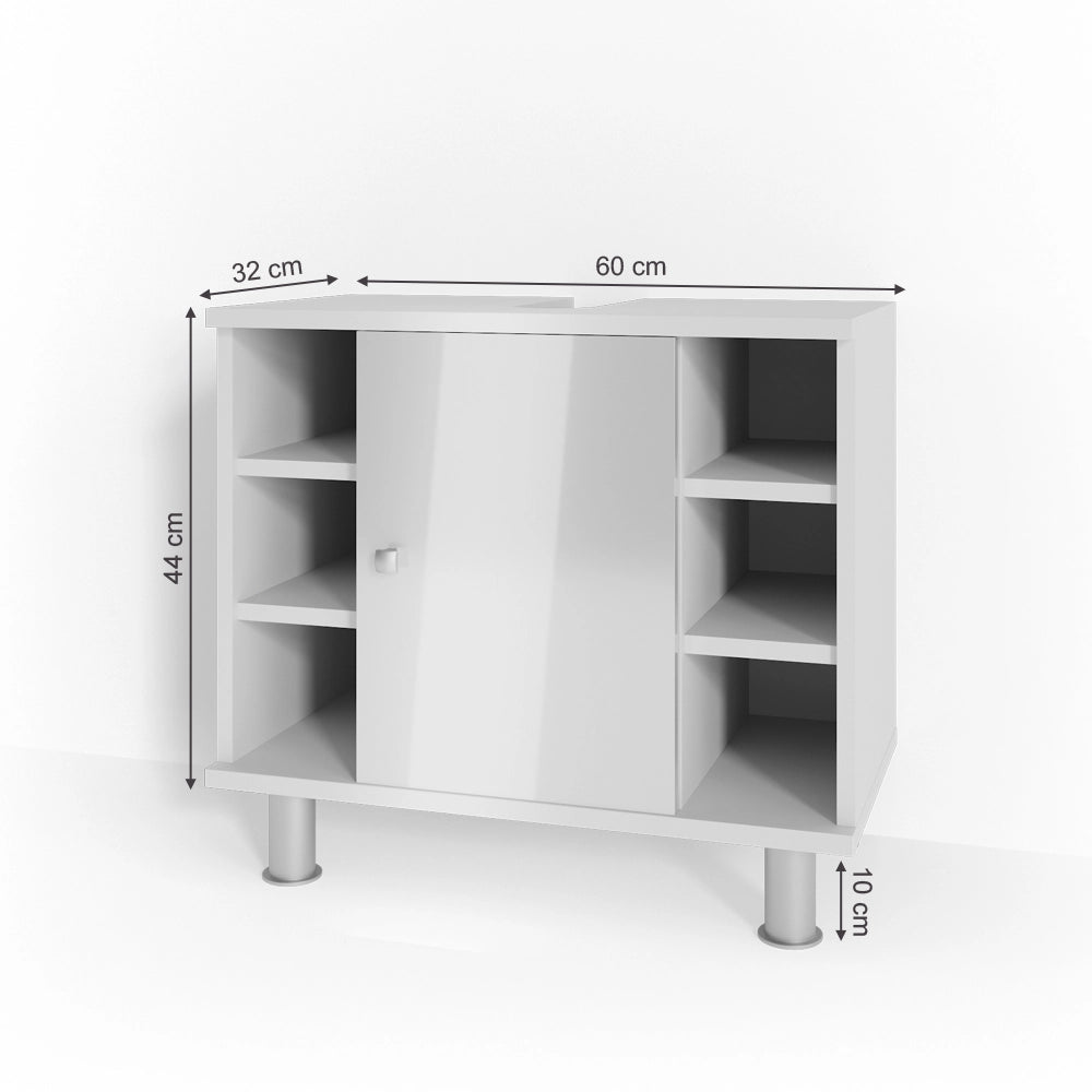 Mobile sottolavabo per bagno Fynn Bianco lucido 60 x 54 cm Vicco