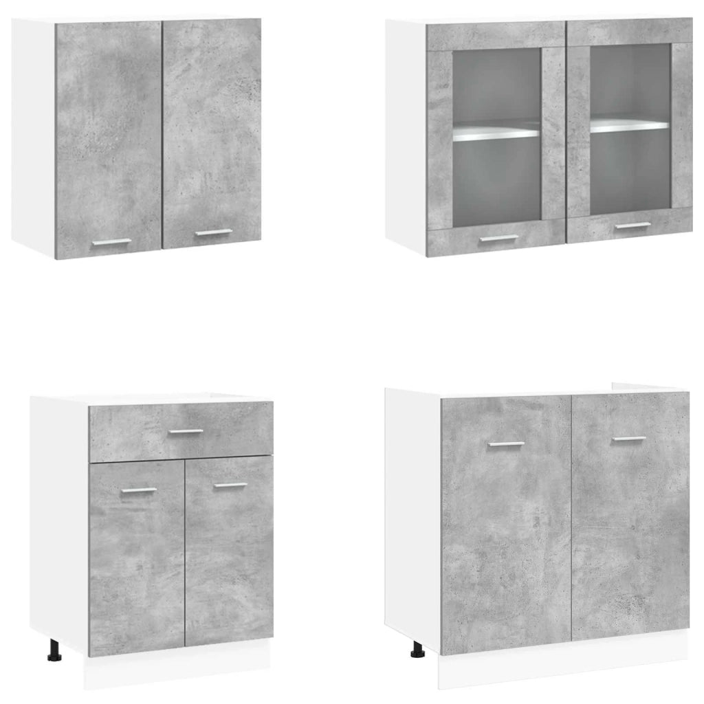 Unità Cucina Lyon 4 pcs Grigio Cemento Legno ingegnerizzato 3445847