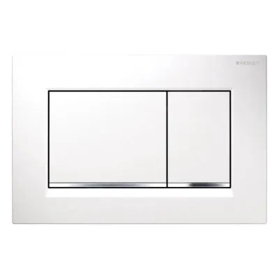 Geberit placca di comando Sigma 30 doppio tasto bianco/cromato lucido