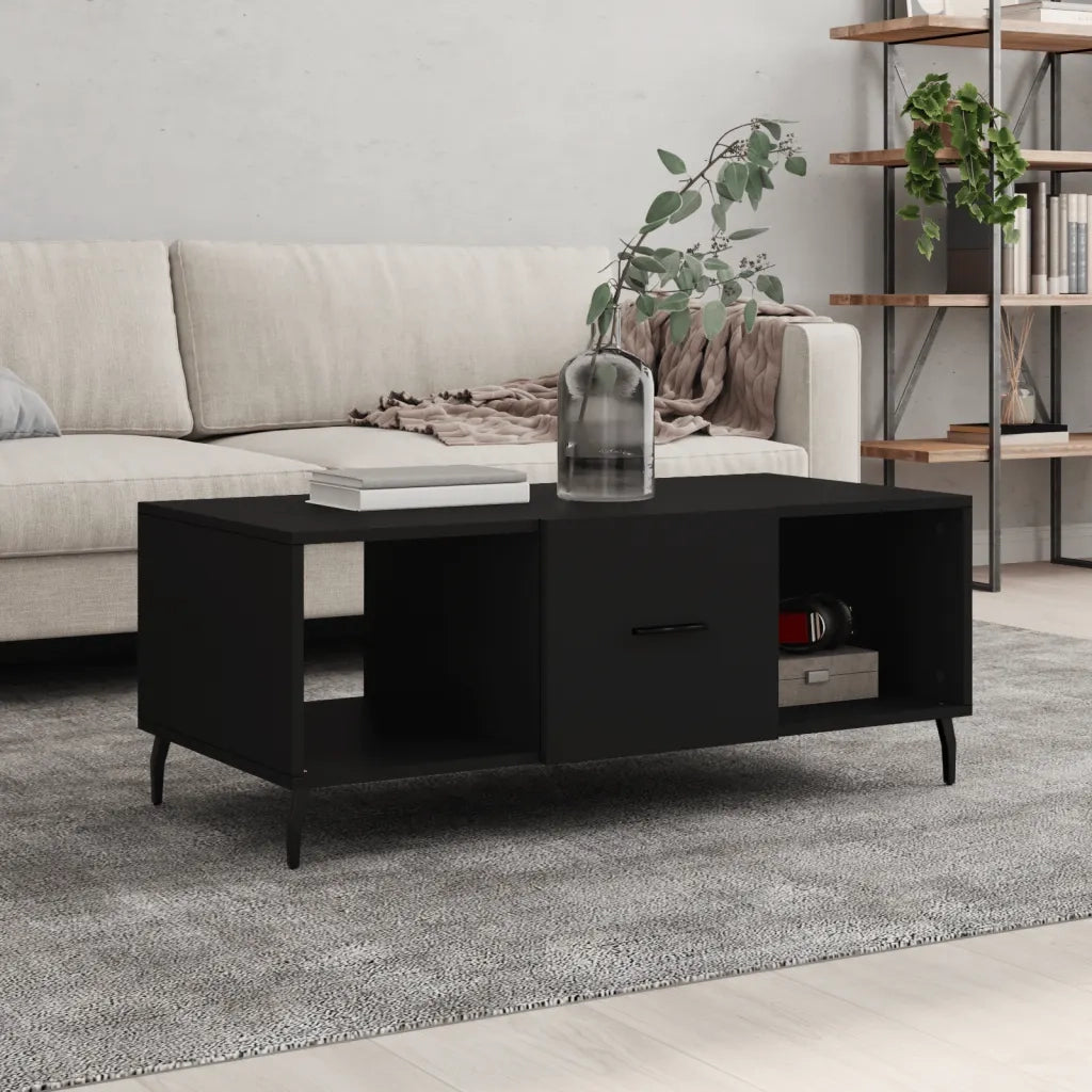 Tavolino da salotto | Tavolino da caff¨¨ | Tavolino da Soggiorno Nero 102x50x40 cm in Legno Multistrato