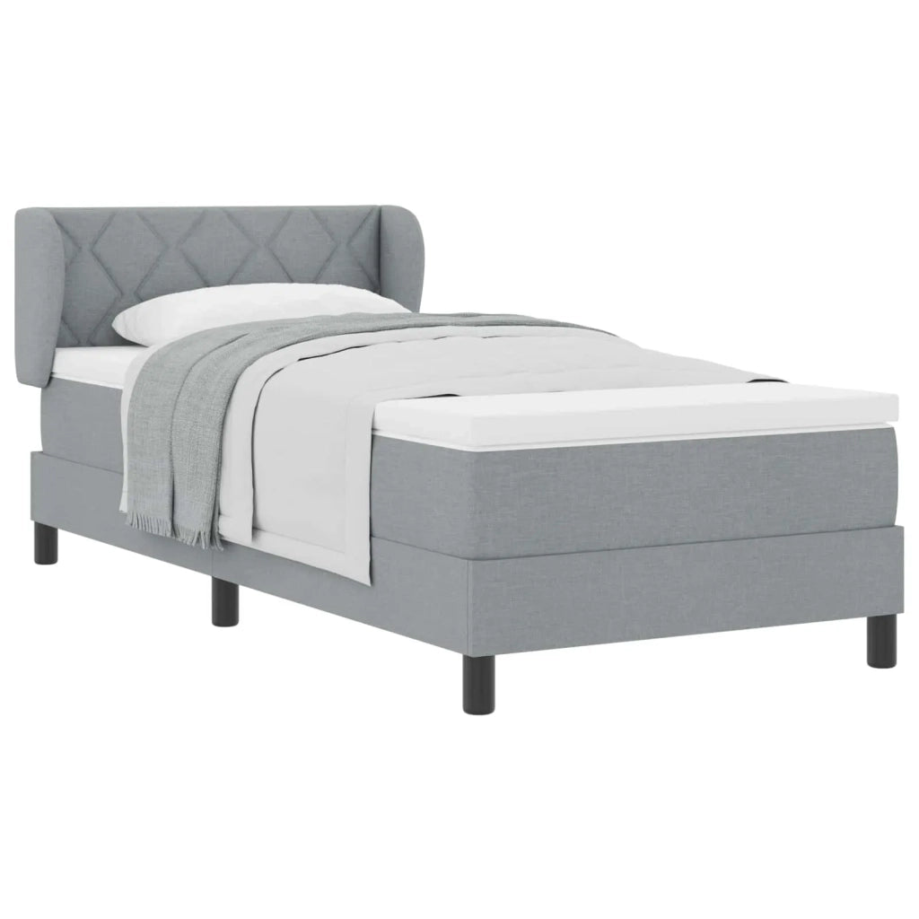 Letto a molle con materasso Grigio chiaro 90 x 200 cm Tessuto 3340066