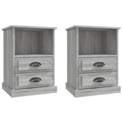 Set di 2 Comodini | Armadio da Notte | Mobiletto da notte Grigio Sonoma 43x36x60 cm