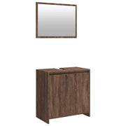 Set Mobili da Bagno | Armadio da bagno 2 pz Rovere Marrone in Legno Multistrato