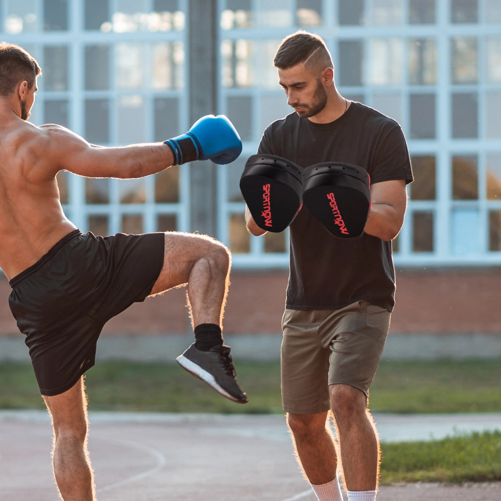 Manubri da Boxe Curvi per Allenamento Muay Thai MMA ¨C Zephmum ¨C Nero