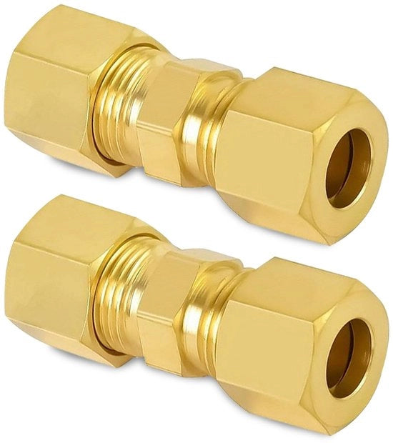 Connessore a vite 8 mm OD - Connessore a vite in ottone - Connessore a vite a compressione - Connessori a vite a vite rettilinei - Peso netto 2 pezzi - Materiali di alta qualità - Connessore a tubo