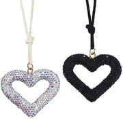 Set di 2 Ornamenti per Specchietti Rettrommirori Auto a Forma di Cuore
