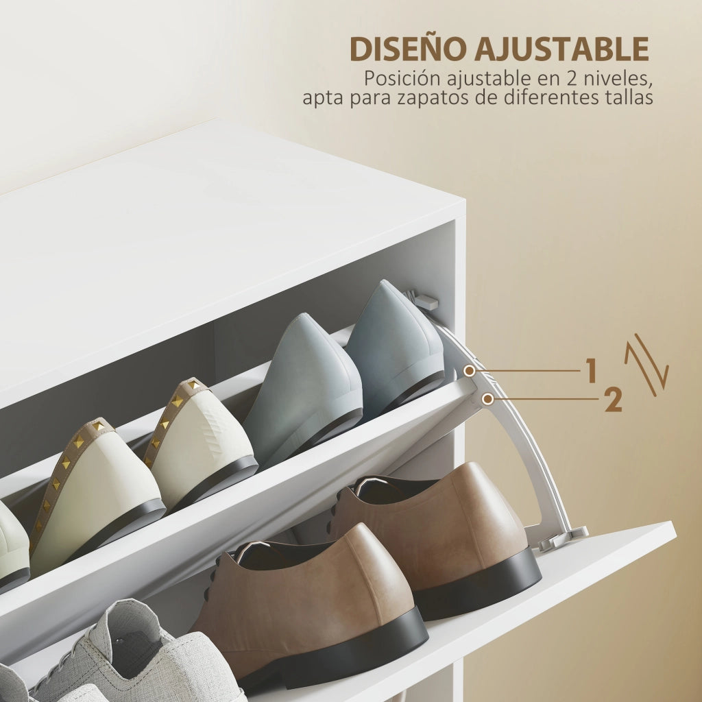 Scarpiera con 4 cassetti ¨C Zephmum ¨C Bianco 120x24x81 cm