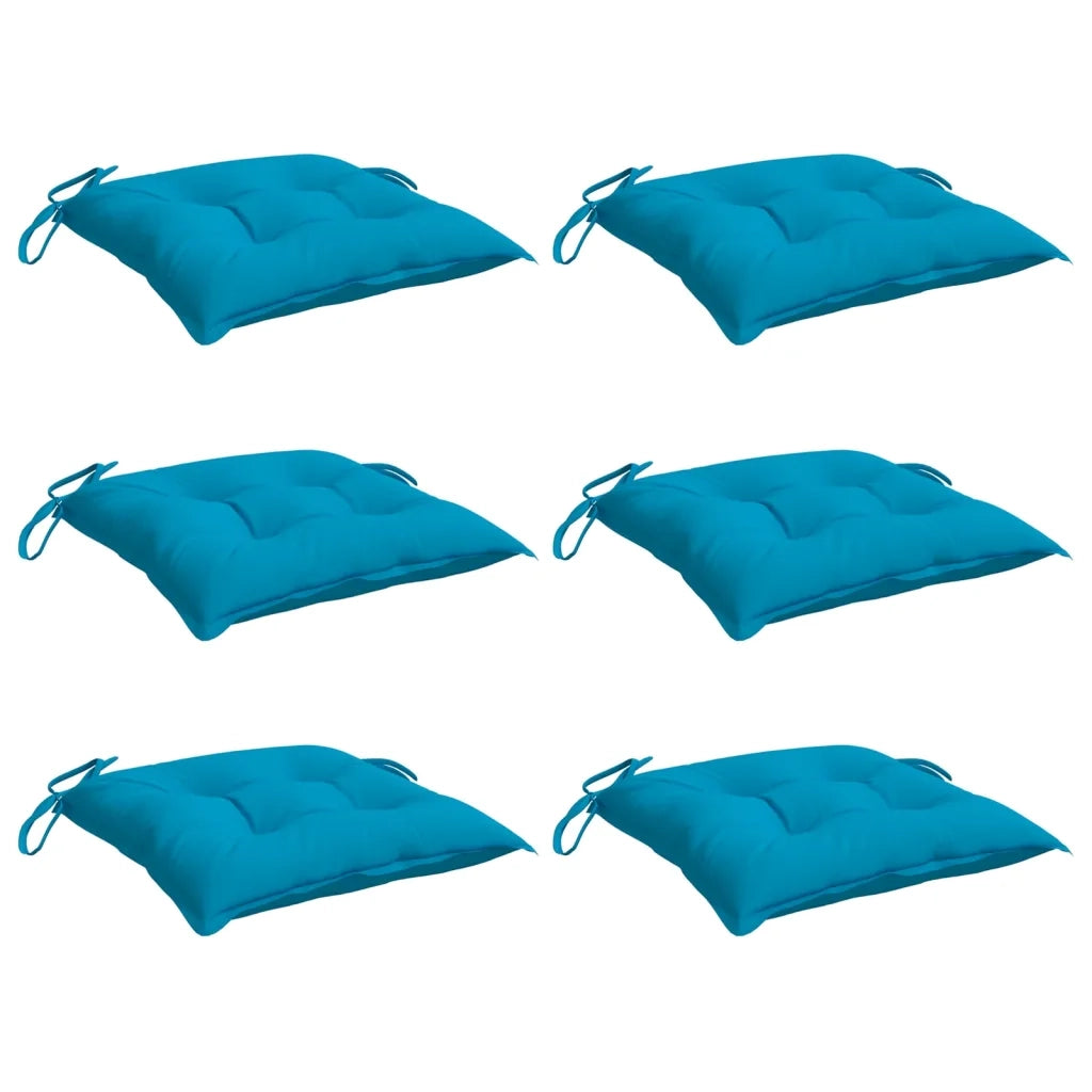 Cuscini per Sedia 6 pz | Cuscini per sedie Azzurro 40x40x7 cm in Tessuto Oxford