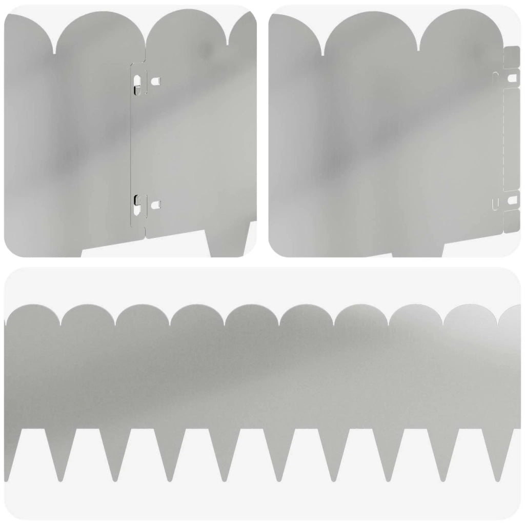 Bordura per Prato 30 pcs 103 x 25 cm Acciaio Argento 8008710
