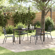 Set da Pranzo da Giardino 5 Pezzi Grigio Scuro in Acciaio