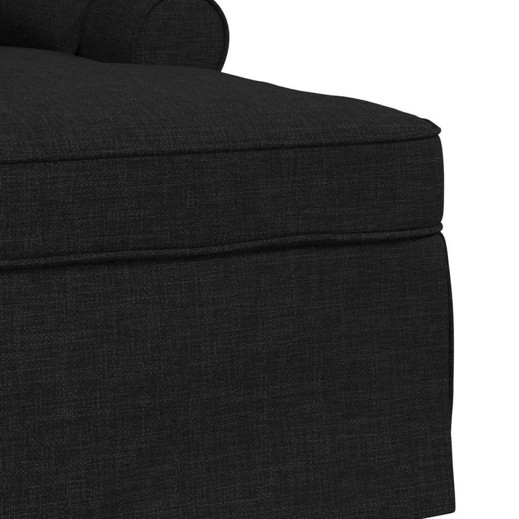 Chaise Longe con Gonna con cuscino 3 pz Nero Tessuto CFW9449497