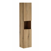 Colonna bagno VANO – 2 porte + 1 nicchia – Rovere – L30 × P25 × H140 cm – Da appendere