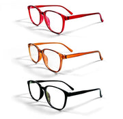 Sole brilli 3 pezzi - Nero/Bruno/Rosso - Alta qualità plastica - Comfortevole comfort di portata - Occhiali moda senza potenziamento - Sole brilli