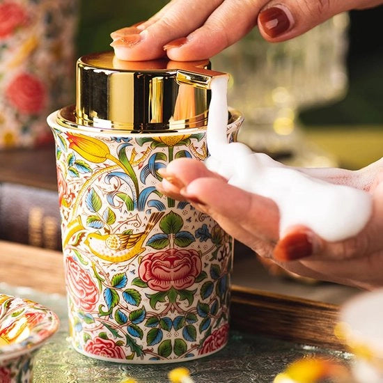 Dispensatore di sapone schiumante - ceramico - adatto per bagno e cucina - riempibile