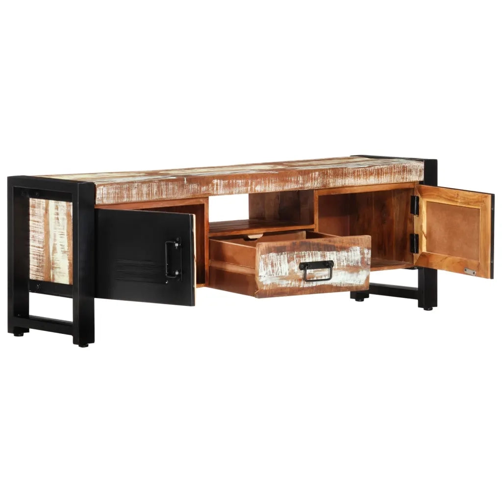 Mobile Porta TV 120x30x40 cm in Legno Massello di Recupero 338223