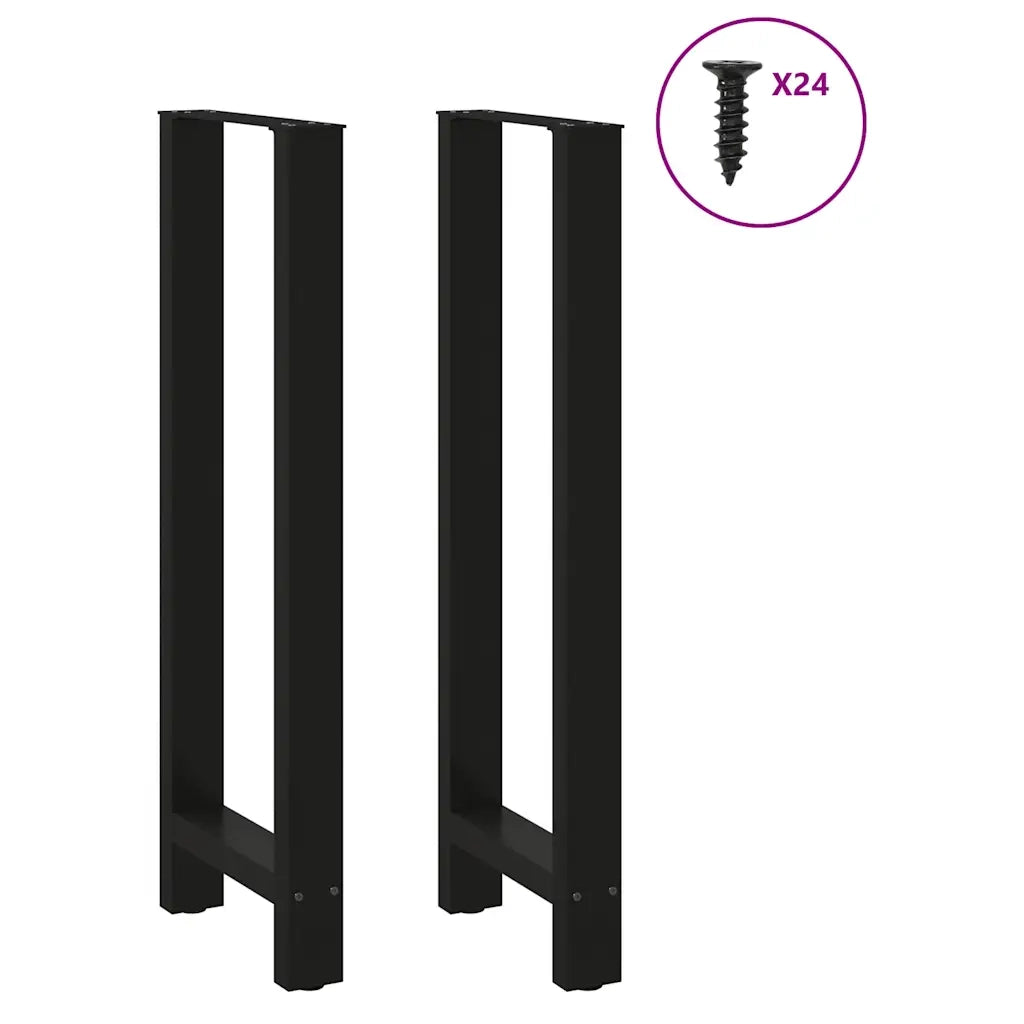 Gambe per tavolo da bar nere 2 pz 50x(110-111) cm in acciaio 4013352