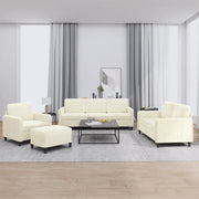 Set di Divani 4 pz Crema in Velluto