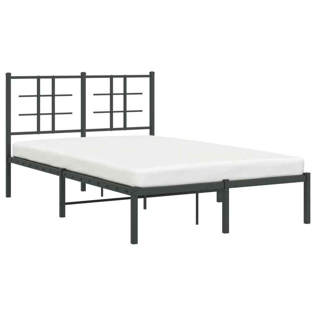 Giroletto con Testiera in Metallo Nero 120x190 cm 355558