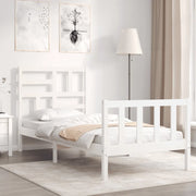 Giroletto senza Materasso Bianco 90x200 cm Legno Massello Pino