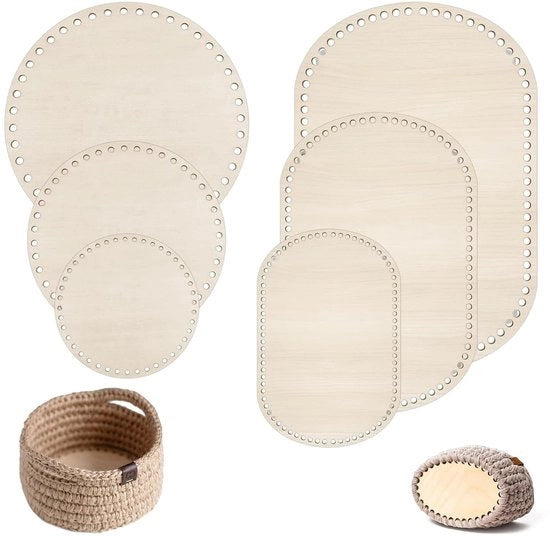 Imposti in legno per mani e contenitori - 5 misure (10/15/20/25/30 cm) - Rondi/ellittici - Legno robusto - Accessori per artigianato