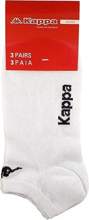 KAPPA FANTASMINO TAGLIA 45/47 DA UOMO MAGLIA JERSEY IN COTONE PACK DA 3 PAIA BIANCO