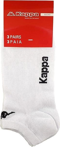 KAPPA FANTASMINO TAGLIA 45/47 DA UOMO MAGLIA JERSEY IN COTONE PACK DA 3 PAIA BIANCO