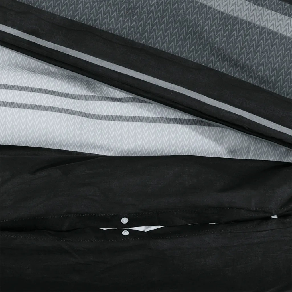 Set Copripiumino Nero e Bianco 140x200 cm in Cotone 136495