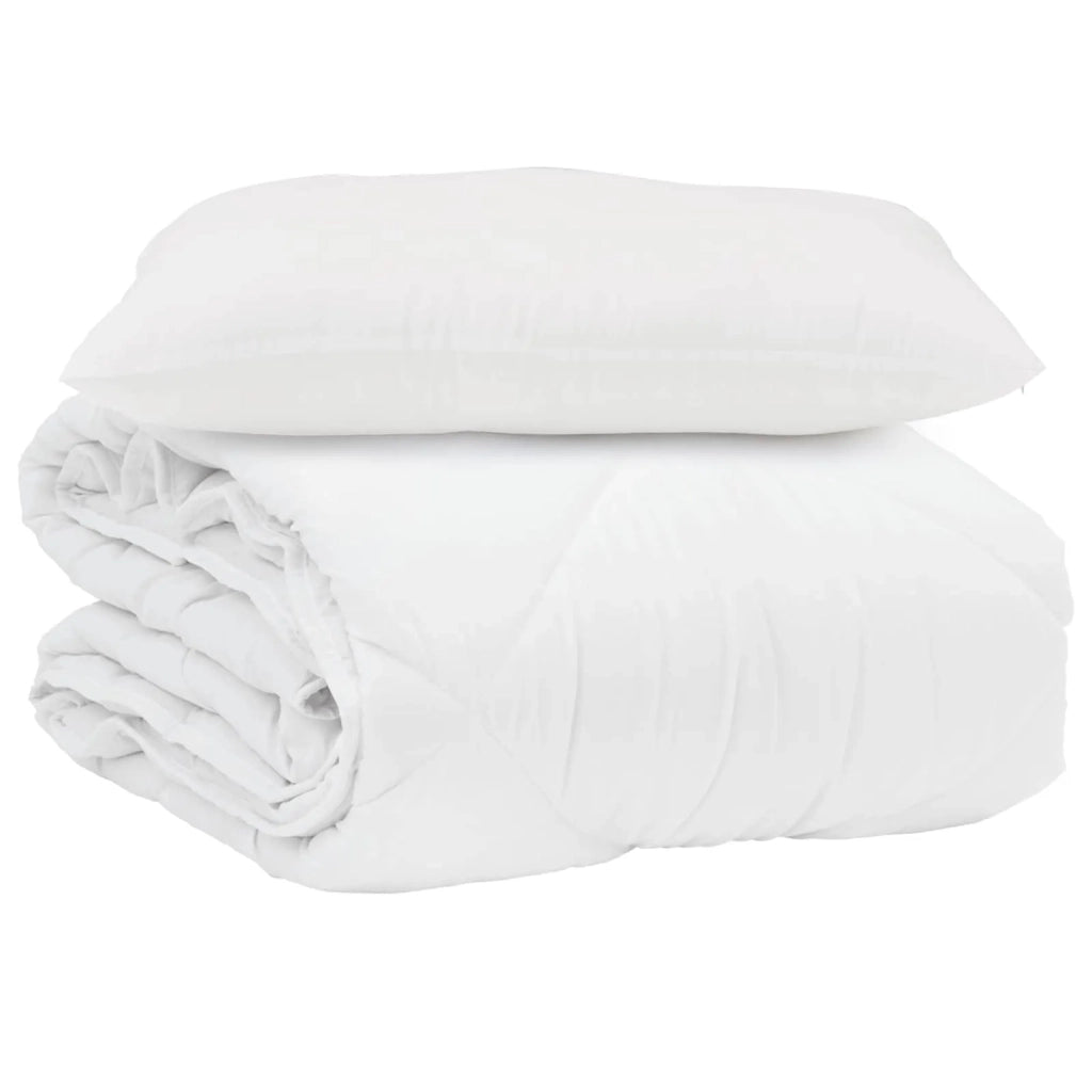 Duvet Estivo con cuscino 2 pcs Bianco Microfibra 3376488