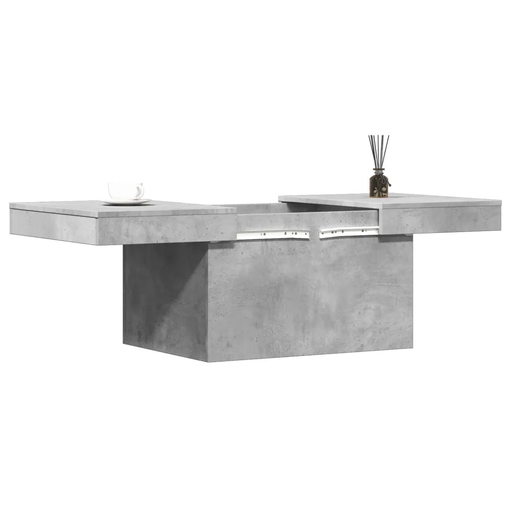 Tavolino Salotto Grigio Cemento 80x55x40 cm Legno Multistrato 840866