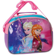 Trade Shop - Beauty Case Da Viaggio Frozen Cestino Scuola Elsa Anna 25 Cm Rosa Azzurro -