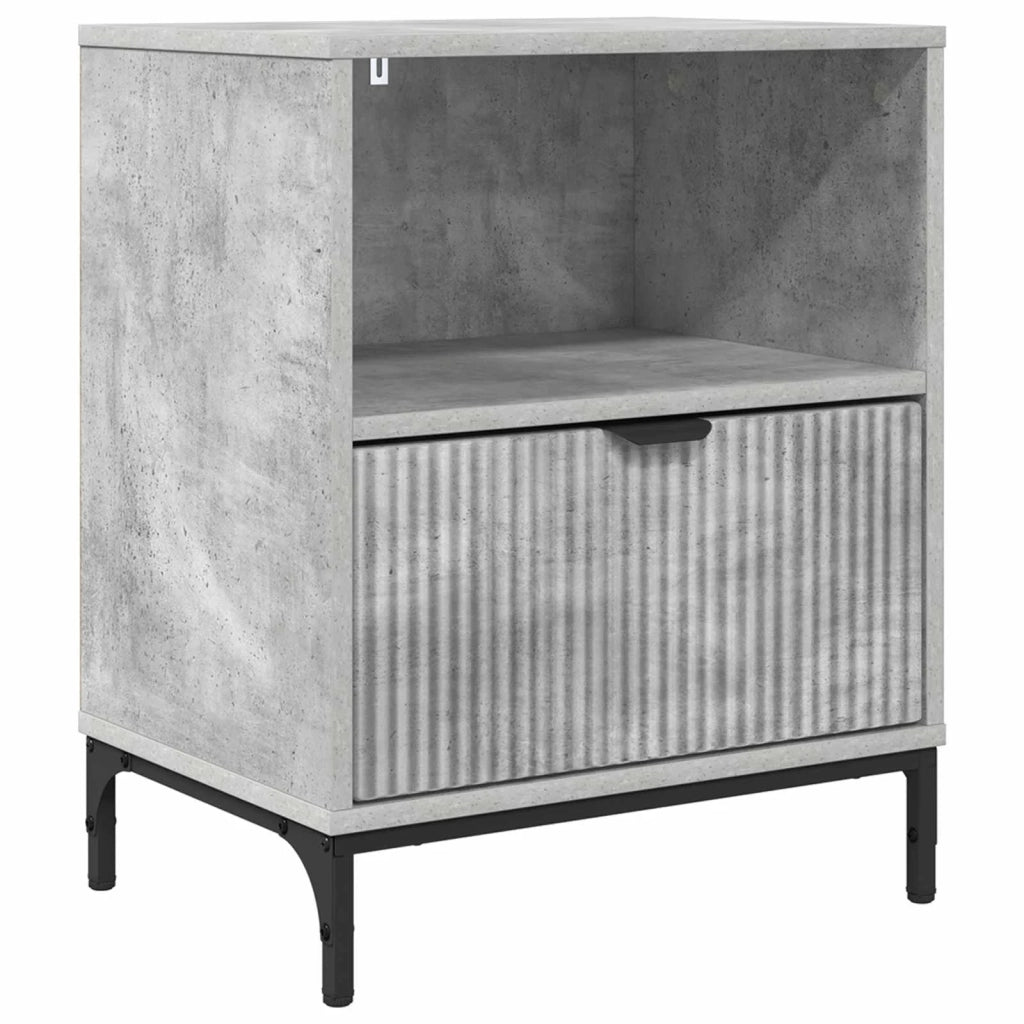 Armadio da Notte con cassetto Grigio cemento 49 x 36 x 61 cm 883480