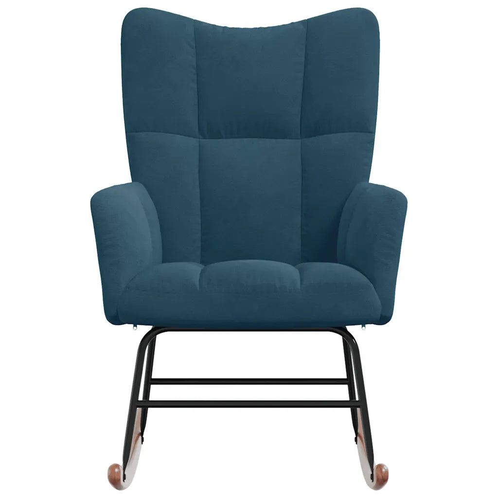 Sedia a Dondolo Blu in Velluto CFW6141126
