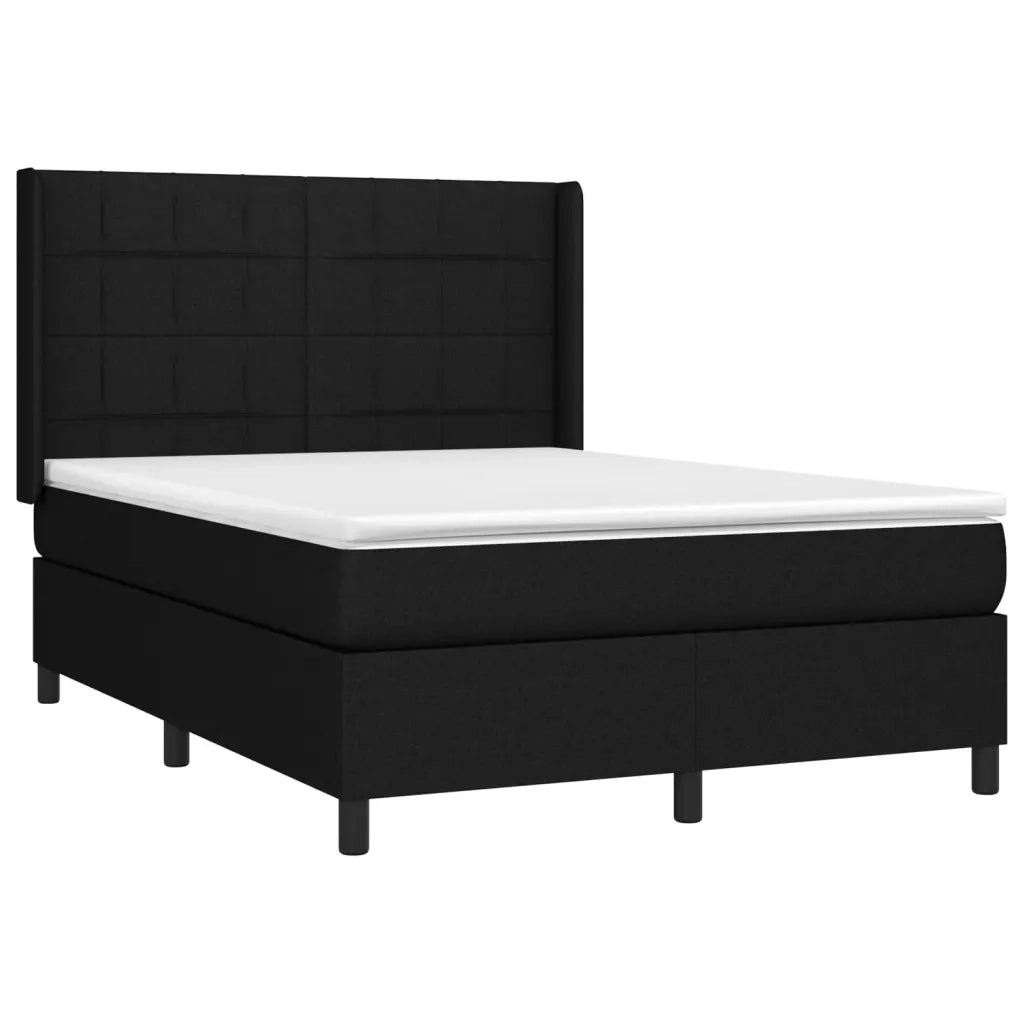 Giroletto a Molle con Materasso Nero 140x200 cm in Tessuto cod mxl 34958