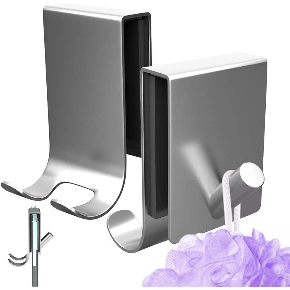Trade Shop - Gancio Bifacciale Porta Box Doccia A 3 Ganci Accappatoio Tergivetro Bagno 87768 -