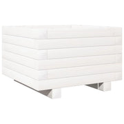 Fioriera rialzata per piante e fiori terrazza giardino 40 x 40 x 26,5 cm legno di pino massiccio bianco 02_0037529