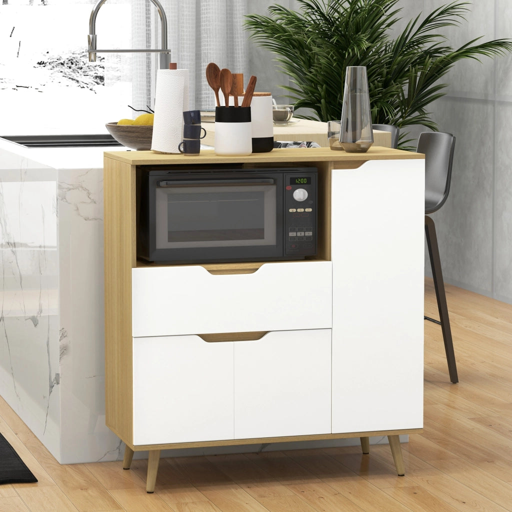 Mobiletto per microonde ¨C zephmum ¨C legno bianco 90x40x98,5 cm