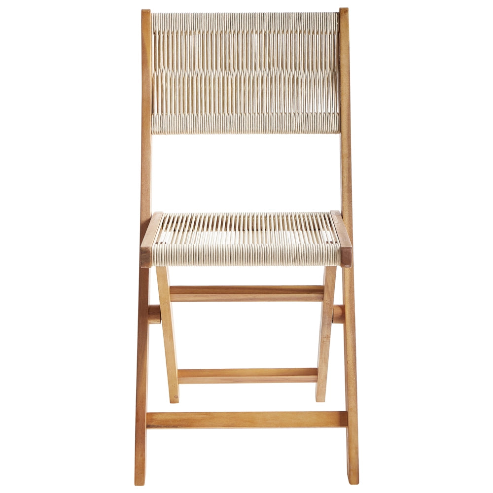 Set da pranzo da giardino Beige Tavolo in legno di acacia 120 x 60 cm 4 sedie da esterno