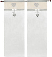 Tende Coppia Finestra Porta Interno 60x150 cm Tessuto Semitrasparente Casa Shabby Chic Grigio